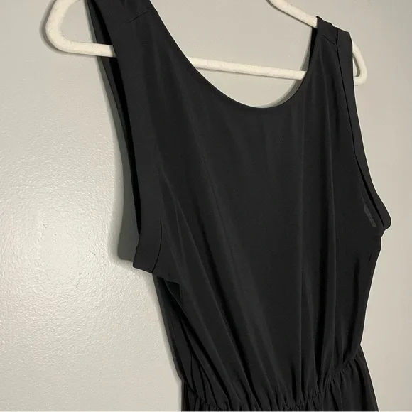 Divided Black Sheer Lightweight Short Sleeve Dress Wedding Guest Size 8 - Picture 4 of 5